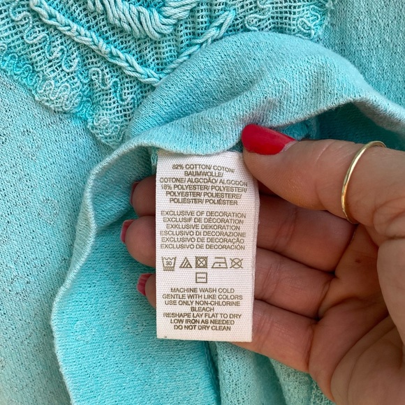 Free People Studded Mesh Aqua Long Sleeve - Picture 10 of 13